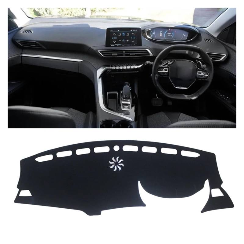 Auto Armaturenbrett Abdeckung Für Peugeot 3008 5008 GT Hybrid 2016 2017 2018 2019 2020 2021 2022 2023 Auto Dashboard Vermeiden Licht Pad Instrument Schreibtisch Abdeckung Matten Dash Mat(A RHD Black s von ZHANFEIS