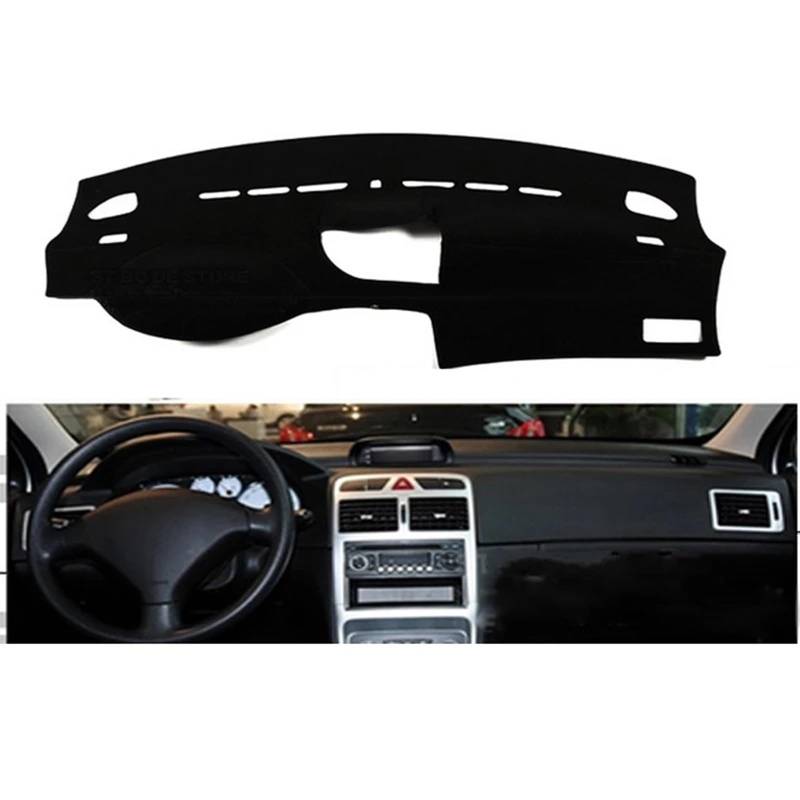 Auto Armaturenbrett Abdeckung Für Peugeot 307 2004 2005 2006 2007 2008 2009 2010 2011 2012 2013 Auto Dashboard Abdeckungen Matte Schatten Kissen Pad Teppiche Dash Mat(Black Edge,Linkslenker) von ZHANFEIS