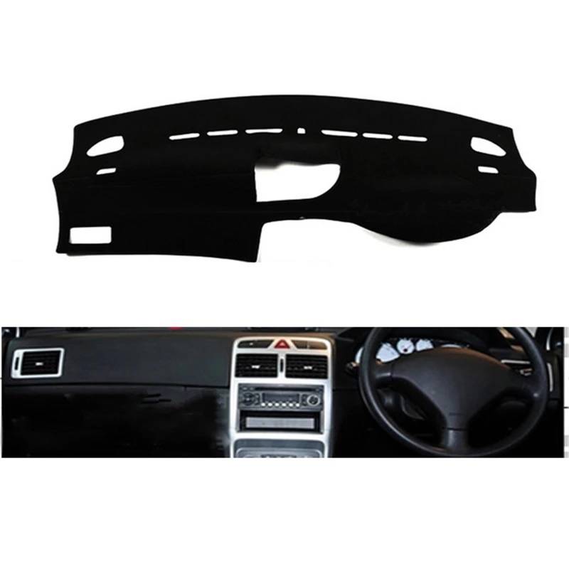 Auto Armaturenbrett Abdeckung Für Peugeot 307 2004 2005 2006 2007 2008 2009 2010 2011 2012 2013 Auto Dashboard Abdeckungen Matte Schatten Kissen Pad Teppiche Dash Mat(Blue Edge,Rechtslenker) von ZHANFEIS