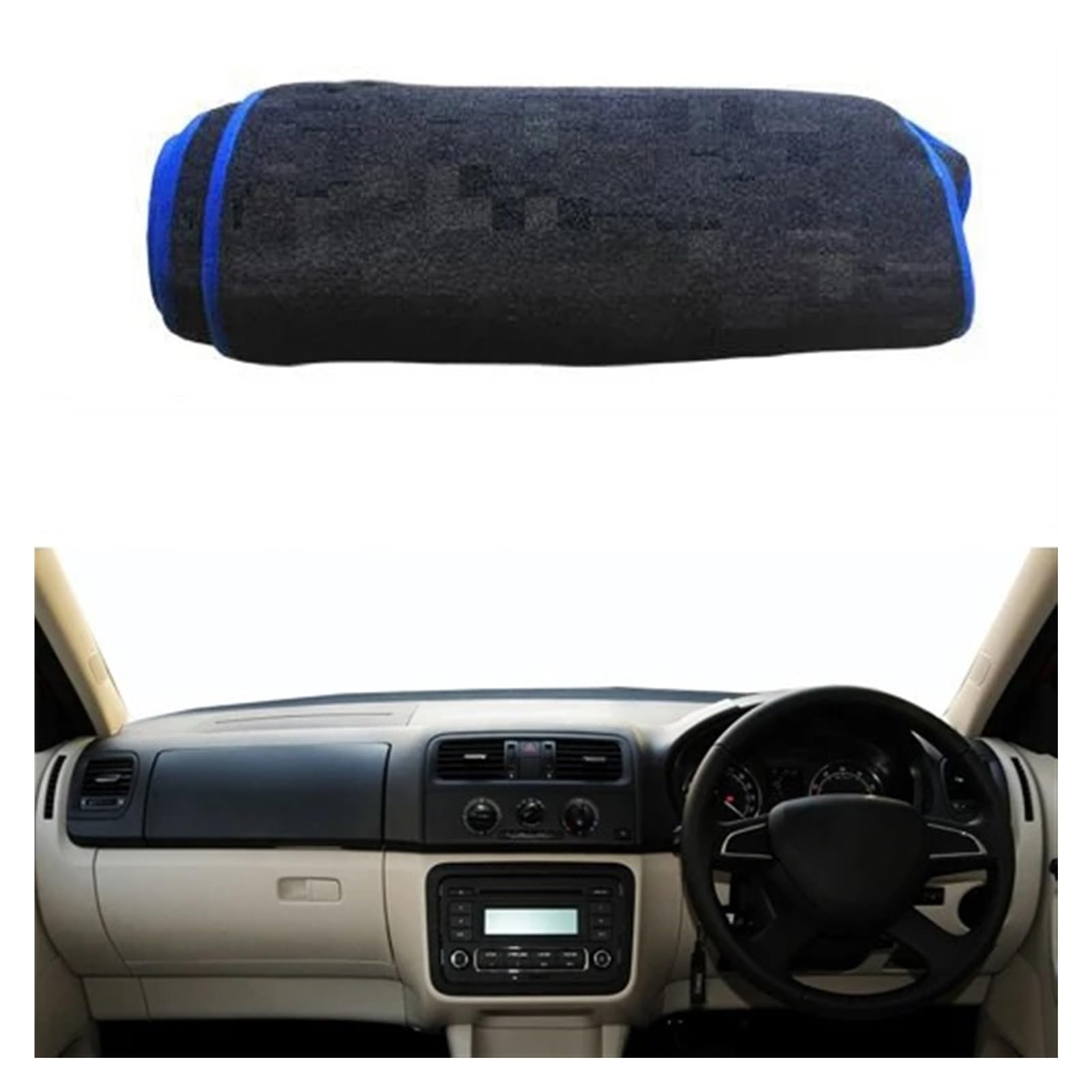 Auto Armaturenbrett Abdeckung Für Skoda Für Fabia 2008 2009 2010 2011 2012 2013 2014 Auto Innere Dashboard Abdeckung Dash Matte Teppich Sonnenschutz Bord DashMat Dash Mat(RHD Blue) von ZHANFEIS