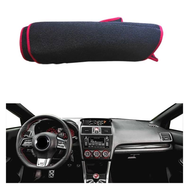 Auto Armaturenbrett Abdeckung Für Subaru Für WRX 2015-2021 Für STI 2015-2021 Auto Armaturenbrettabdeckung Armaturenbrettmatte Teppich Cape Auto Sonnenschutz Pad Dash Mat(LHD Red) von ZHANFEIS