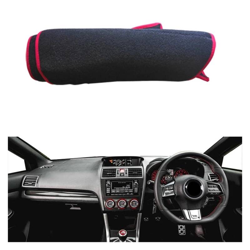 Auto Armaturenbrett Abdeckung Für Subaru Für WRX 2015-2021 Für STI 2015-2021 Auto Armaturenbrettabdeckung Armaturenbrettmatte Teppich Cape Auto Sonnenschutz Pad Dash Mat(RHD Red) von ZHANFEIS