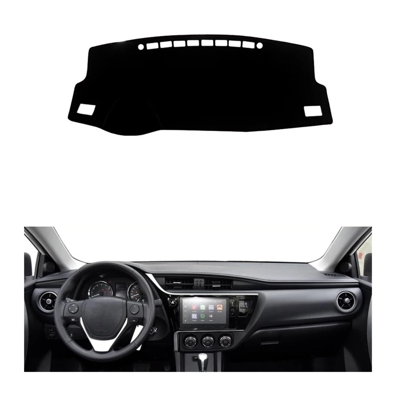 Auto Armaturenbrett Abdeckung Für Toyota Für Corolla E160 E170 E180 2014 2015 2016 2017 2018 Auto Dashboard Vermeiden Licht Pad Instrument Plattform Schreibtisch Abdeckung Matten Dash Mat(Front Black von ZHANFEIS