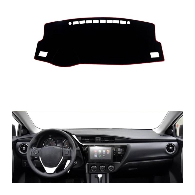 Auto Armaturenbrett Abdeckung Für Toyota Für Corolla E160 E170 E180 2014 2015 2016 2017 2018 Auto Dashboard Vermeiden Licht Pad Instrument Plattform Schreibtisch Abdeckung Matten Dash Mat(Front Red LH von ZHANFEIS