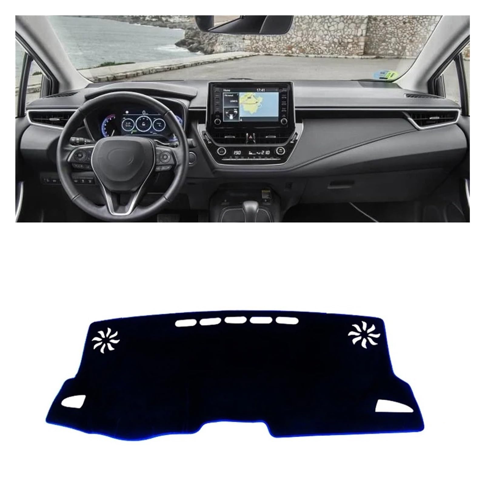 Auto Armaturenbrett Abdeckung Für Toyota Für Corolla E210 2019 2020 2021 2022 2023 2024 Auto Dashboard Abdeckung Dash Matte Sonnenschutz Pad Hybrid Zubehör Dash Mat(A LHD Blue) von ZHANFEIS