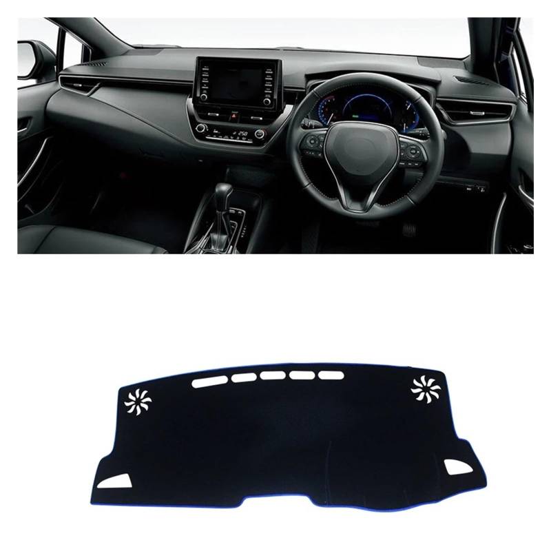 Auto Armaturenbrett Abdeckung Für Toyota Für Corolla E210 2019 2020 2021 2022 2023 2024 Auto Dashboard Abdeckung Dash Matte Sonnenschutz Pad Hybrid Zubehör Dash Mat(A RHD Blue) von ZHANFEIS