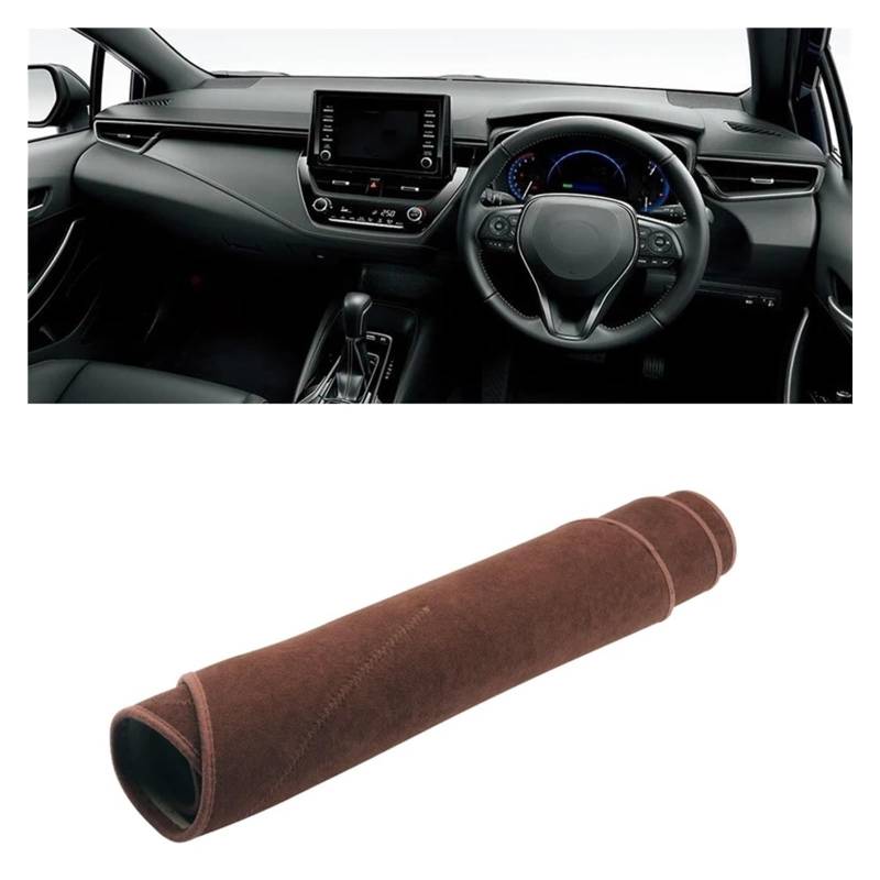 Auto Armaturenbrett Abdeckung Für Toyota Für Corolla E210 2019 2020 2021 2022 2023 2024 Auto Dashboard Abdeckung Dash Matte Sonnenschutz Pad Hybrid Zubehör Dash Mat(B RHD Brown) von ZHANFEIS