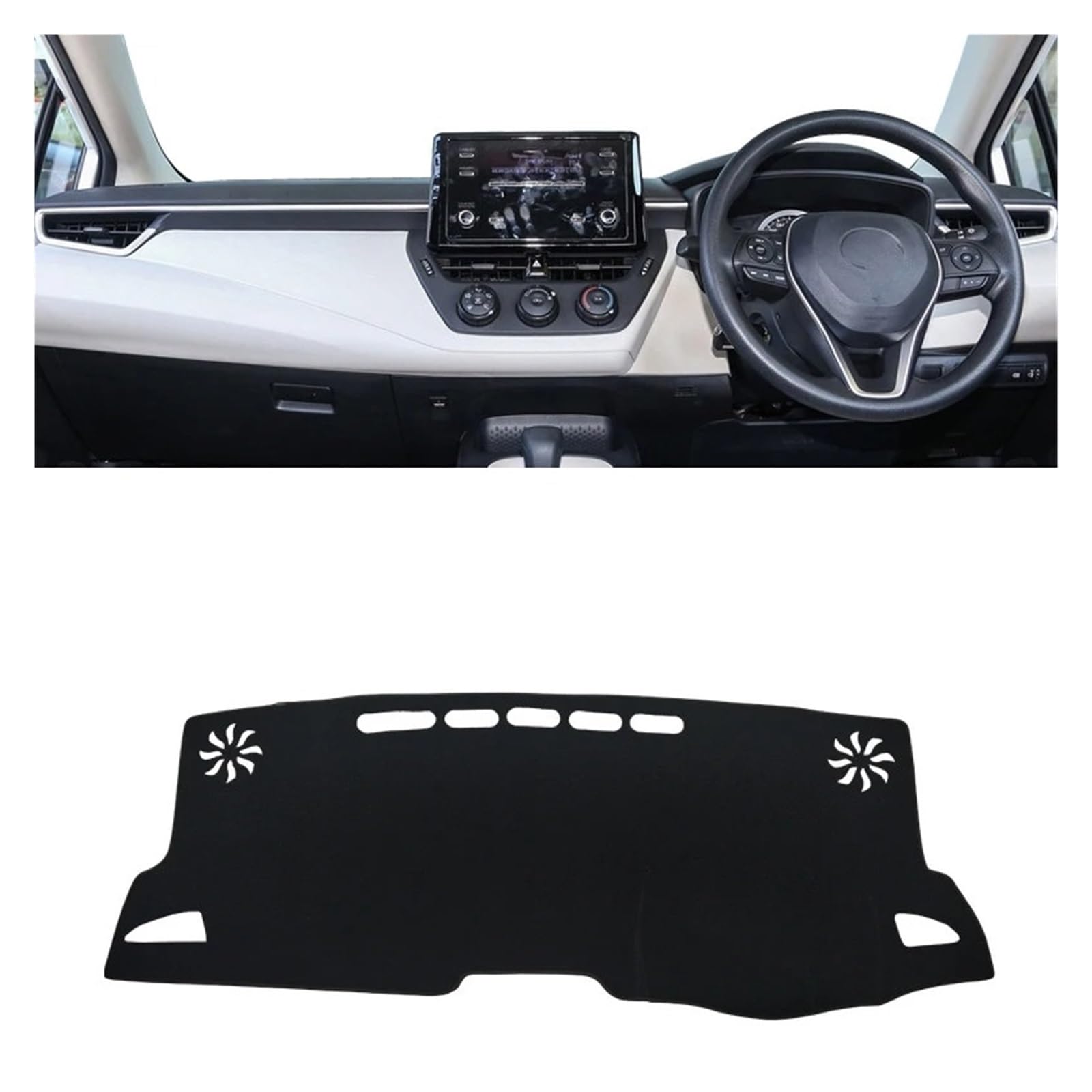 Auto Armaturenbrett Abdeckung Für Toyota Für Corolla E210 2019 2020 2021 2022 2023 Frontscheibe Auto Armaturenbrett Abdeckung Dash Matte Sonnenschutz Armaturenbrett Pad Teppich Dash Mat(RHD Black Side von ZHANFEIS