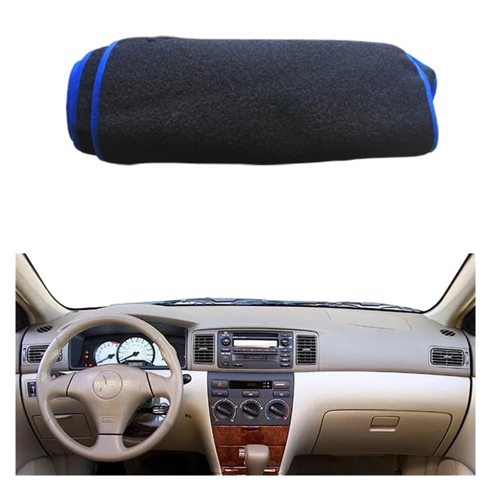 Auto Armaturenbrett Abdeckung Für Toyota Für Corolla Für Altis Für Runx Für Allex 2003-2007 LHD RHD Auto Armaturenbrett Abdeckung Teppich Cape Teppich Schatten Teppich Dashmat Pad Dash Mat(LHD Blue) von ZHANFEIS