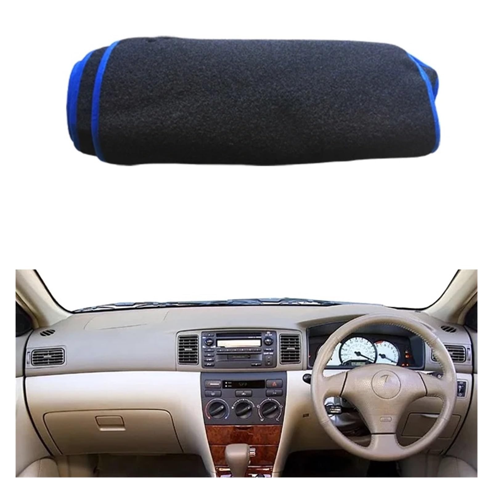 Auto Armaturenbrett Abdeckung Für Toyota Für Corolla Für Altis Für Runx Für Allex 2003-2007 LHD RHD Auto Armaturenbrett Abdeckung Teppich Cape Teppich Schatten Teppich Dashmat Pad Dash Mat(RHD Blue) von ZHANFEIS