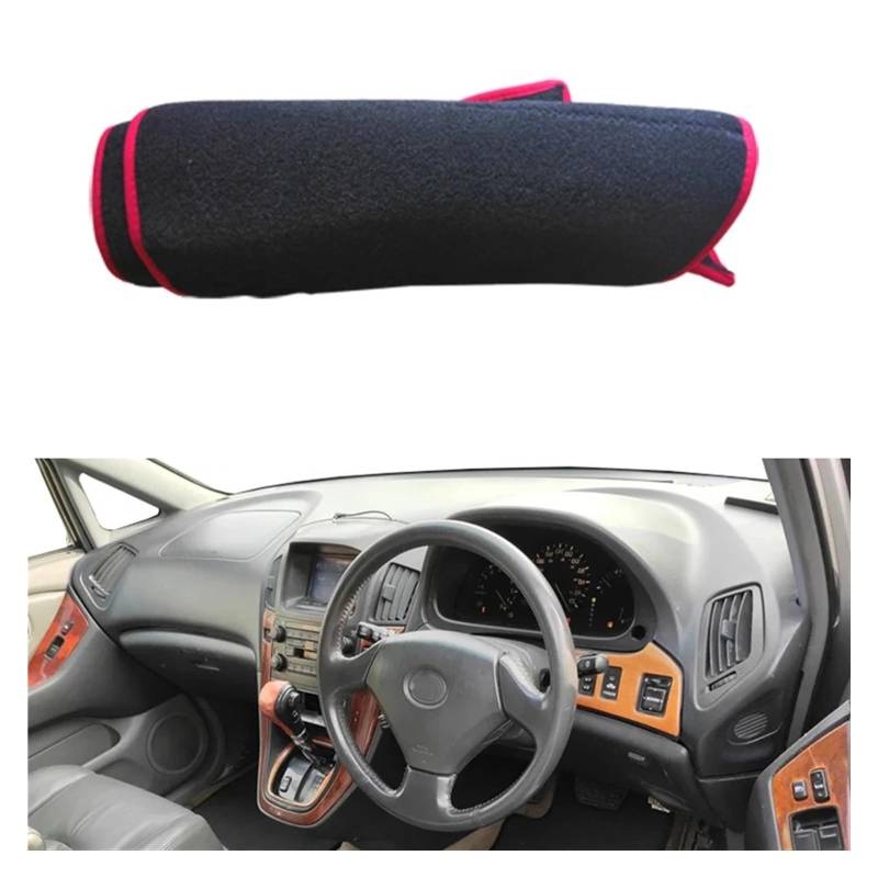 Auto Armaturenbrett Abdeckung Für Toyota Für Harrier 1997 1998 1999 2000 2001 2002 2003 Auto Dashboard Abdeckung Dash Matte Teppich Sonnenschutz Pad Anti-sonne UV Dash Mat(RHD Red) von ZHANFEIS