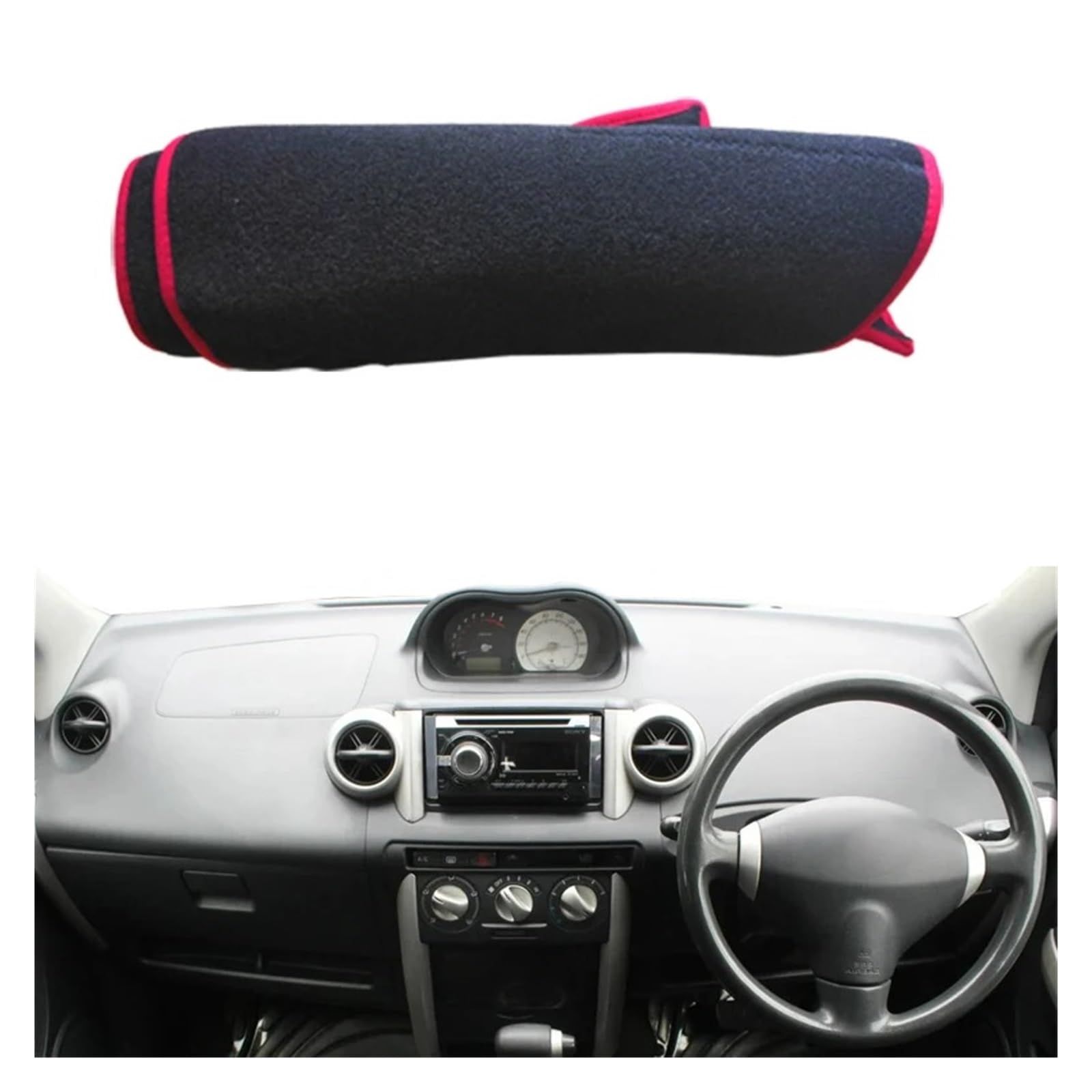 Auto Armaturenbrett Abdeckung Für Toyota Für IST 2001 2002 2003 2004 2005 Anti-Rutsch-Matte Kissen Pad Sonnenschirm Dashmat Teppich Schutz Fall Auto Armaturenbrett Abdeckung Dash Mat(RHD Red) von ZHANFEIS