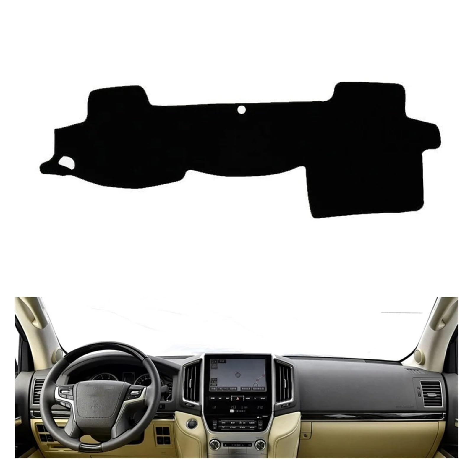 Auto Armaturenbrett Abdeckung Für Toyota Für LAND Für CRUISER 2007 2008 2009 2010 2011 2012 2013 2014 2015 2016 Auto Dashboard Abdeckungen Matte Schatten Kissen Pad Teppiche Zubehör Dash Mat(Black Edg von ZHANFEIS