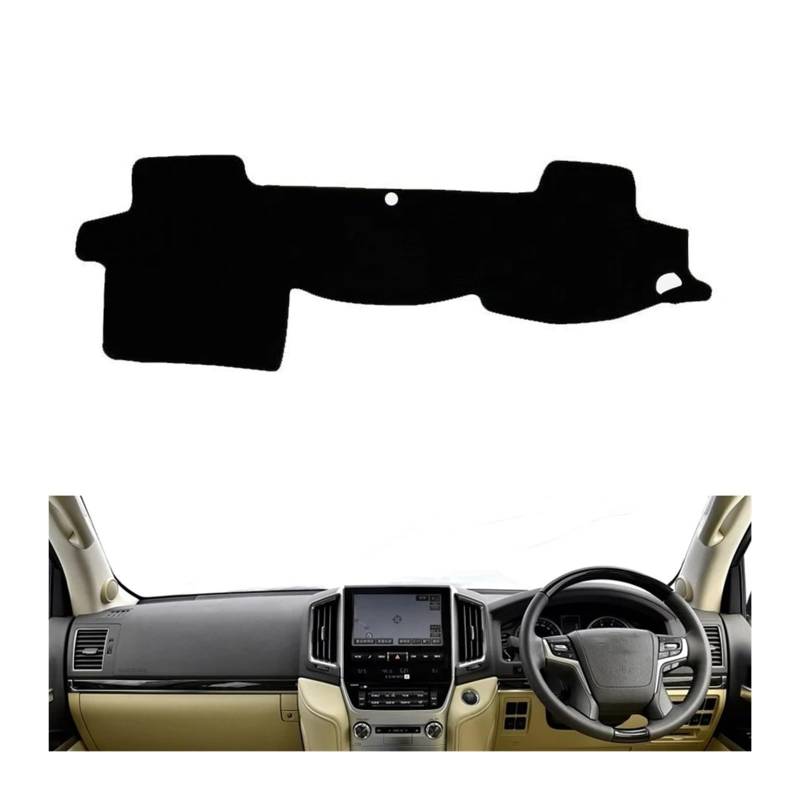 Auto Armaturenbrett Abdeckung Für Toyota Für LAND Für CRUISER 2007 2008 2009 2010 2011 2012 2013 2014 2015 2016 Auto Dashboard Abdeckungen Matte Schatten Kissen Pad Teppiche Zubehör Dash Mat(Black Edg von ZHANFEIS