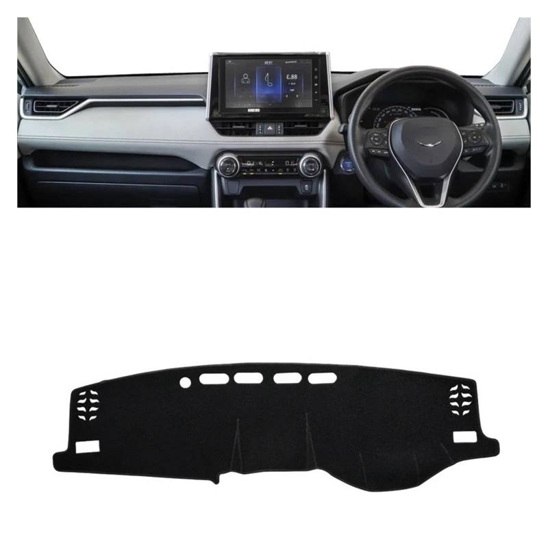 Auto Armaturenbrett Abdeckung Für Toyota Für RAV4 XA50 2019 2020 2021 2022 2023 2024 Für RAV 4 Hybrid Auto Dashboard Abdeckung Dash Matte Sonnenschutz Pad Zubehör Dash Mat(B Black Side RHD) von ZHANFEIS