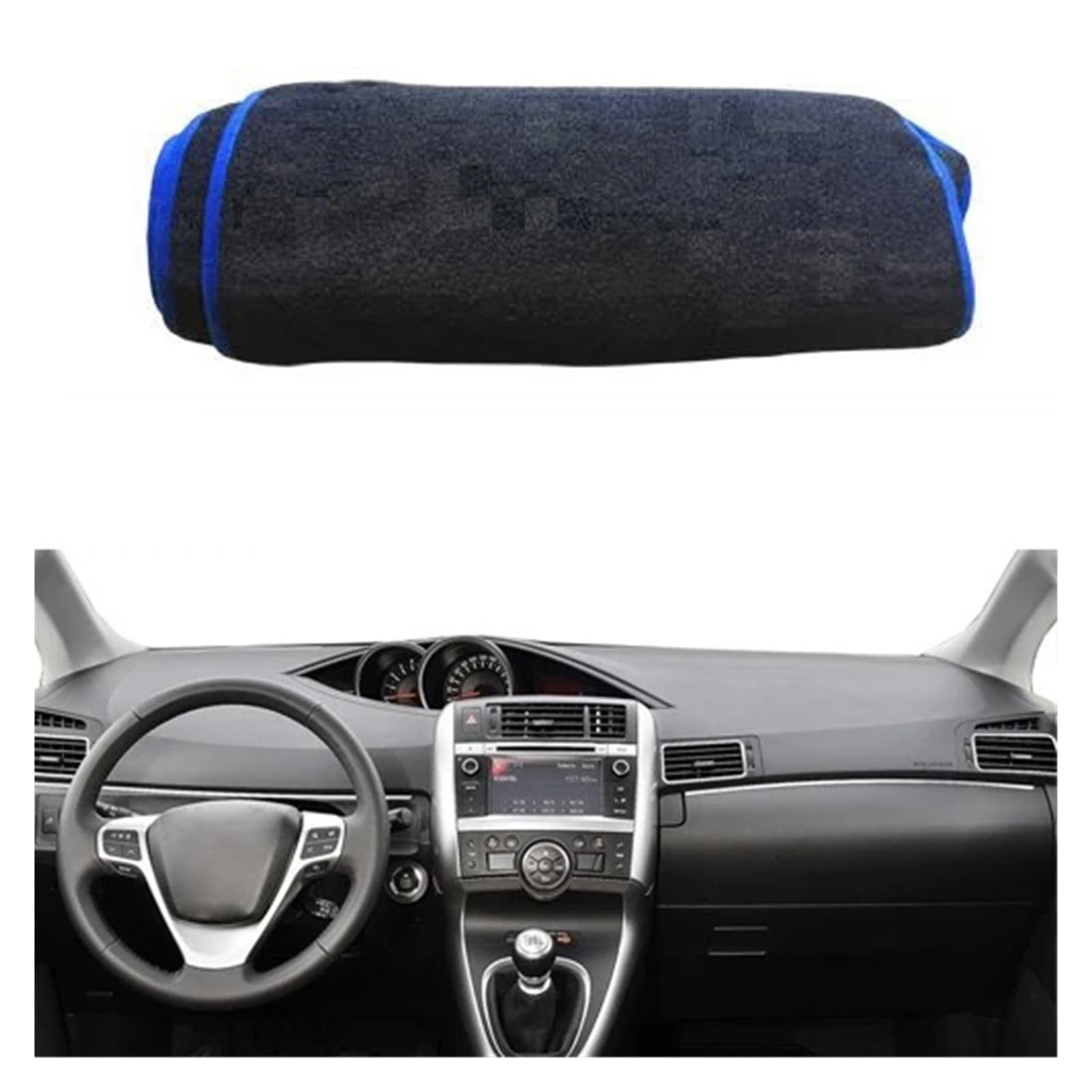 Auto Armaturenbrett Abdeckung Für Toyota Für Verso AR20 2009-2013 2014 2015 2016 2017 2018 LHD RHD Dash Matte Kissen Anti-sonne Auto Dashboard Abdeckung Teppich Dash Mat(LHD Blue) von ZHANFEIS