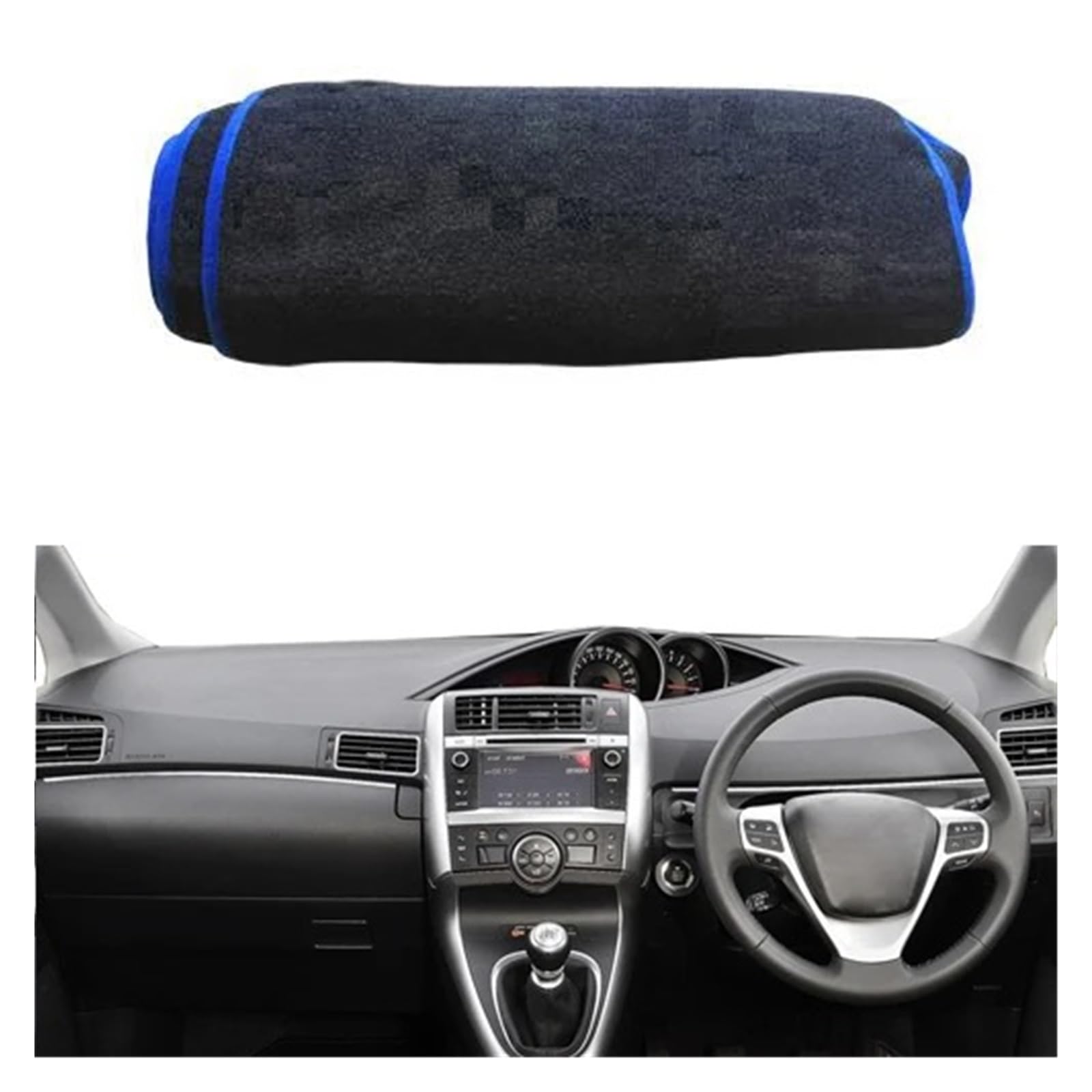 Auto Armaturenbrett Abdeckung Für Toyota Für Verso AR20 2009-2013 2014 2015 2016 2017 2018 LHD RHD Dash Matte Kissen Anti-sonne Auto Dashboard Abdeckung Teppich Dash Mat(RHD Blue) von ZHANFEIS