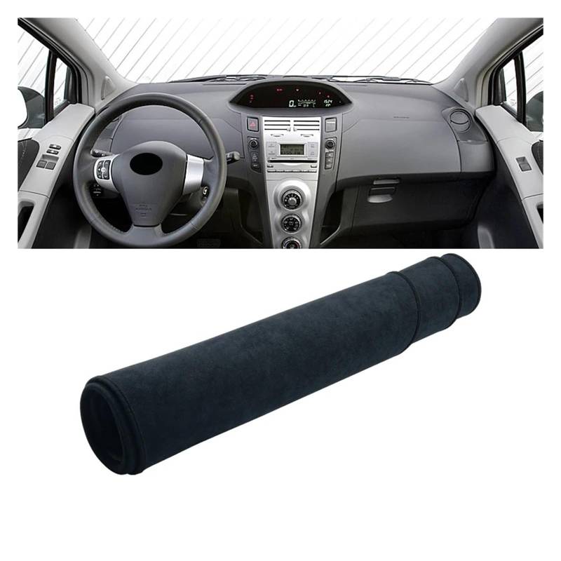 Auto Armaturenbrett Abdeckung Für Toyota Für Yaris Für Vitz 2006 2007 2008 2009 2010 2011 Auto-Armaturenbrett-Sonnenschutz-Abdeckmatte Instrumententafel Rutschfeste Unterlage Dash Mat(B Black LHD) von ZHANFEIS