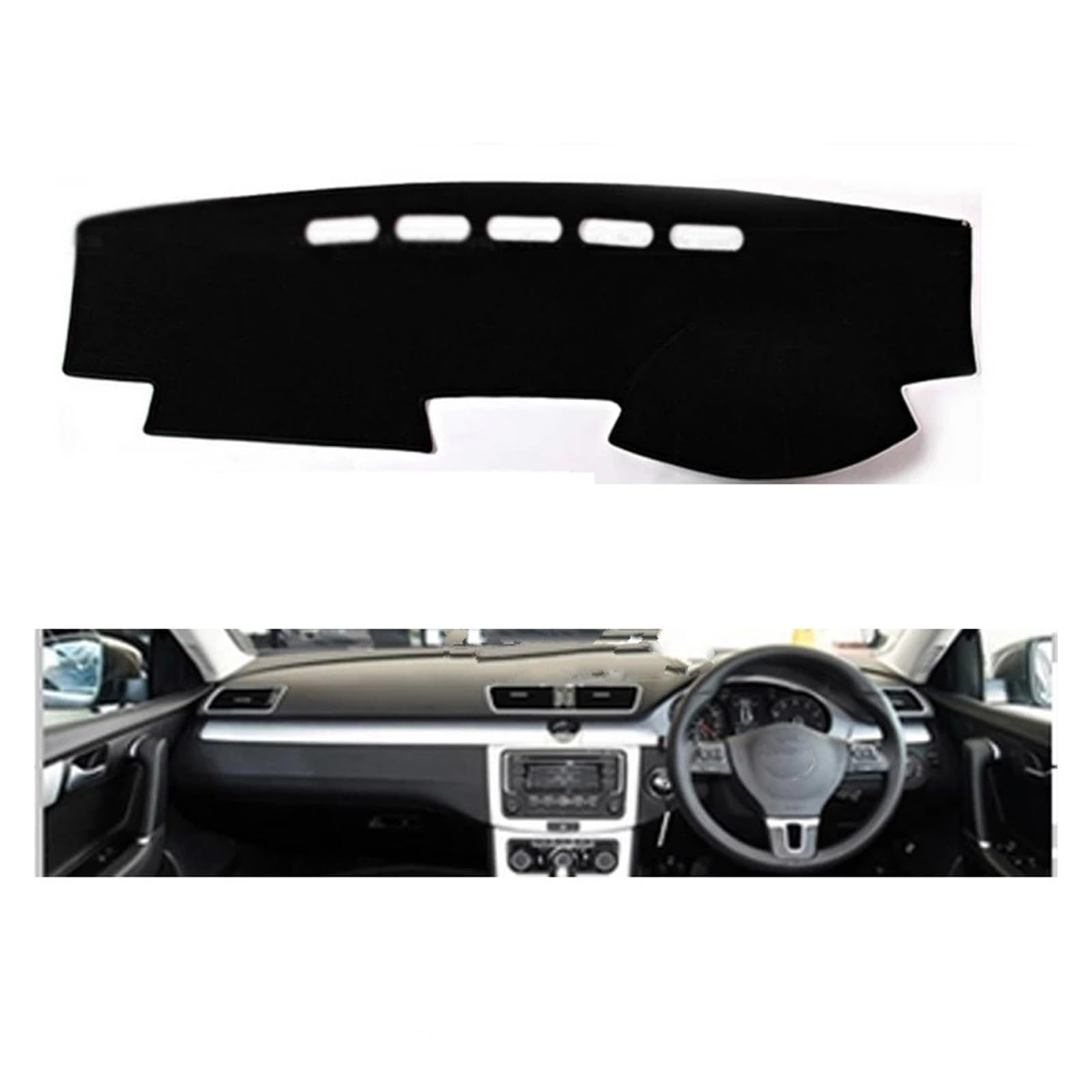 Auto Armaturenbrett Abdeckung Für VW Für Magotan 2007 2008 2009 2010 2011 2012 2013 2014 2015 2016 Auto Dashboard Abdeckungen Matte Schatten Kissen Pad Teppiche Dash Mat(Black Edge,Right Drive) von ZHANFEIS