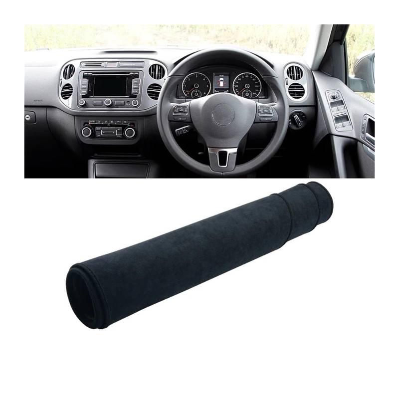 Auto Armaturenbrett Abdeckung Für VW Für Tiguan MK1 2007 2008 2009 2010 2011 2012 2013 2014 2015 Auto Dashboard Sonnenschutz Matte Abdeckung Pad Zubehör Dash Mat(B Black RHD) von ZHANFEIS