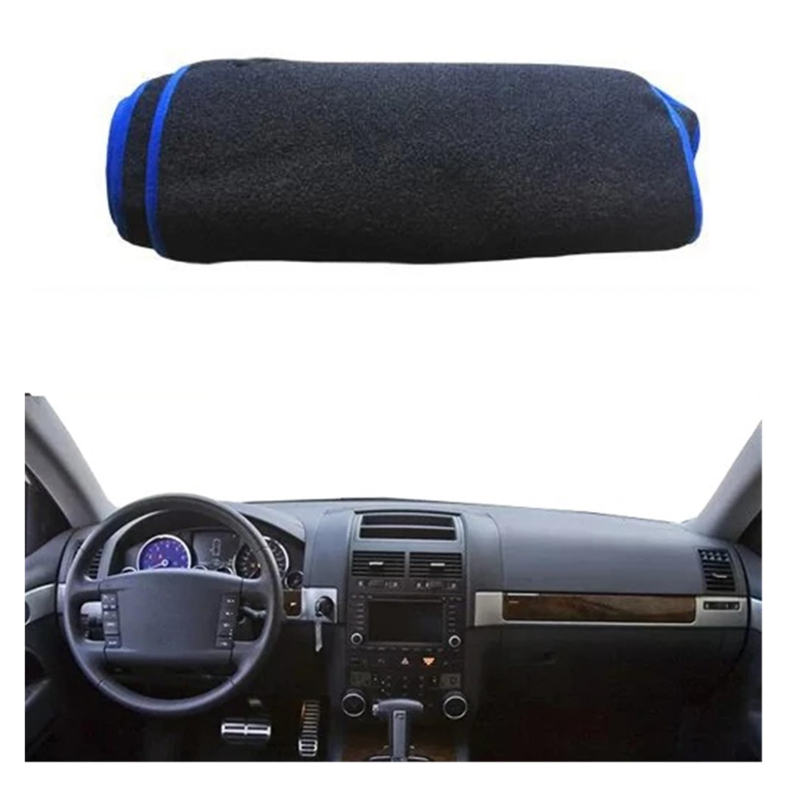 Auto Armaturenbrett Abdeckung Für VW Für Touareg 2003 2004 2005 2006 2007 2008 2009 2010 Auto Dashboard Abdeckung Dash Matte Teppich Cape Dash Mat(Blue) von ZHANFEIS