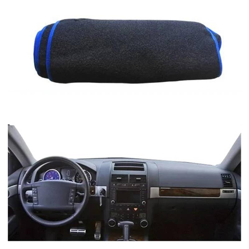 Auto Armaturenbrett Abdeckung Für VW Für Touareg 2003 2004 2005 2006 2007 2008 2009 2010 Auto Dashboard Abdeckung Dash Matte Teppich Cape Dash Mat(Blue) von ZHANFEIS