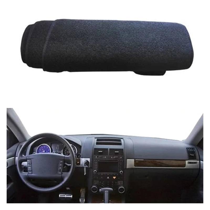 Auto Armaturenbrett Abdeckung Für VW Für Touareg 2003 2004 2005 2006 2007 2008 2009 2010 Auto Dashboard Abdeckung Dash Matte Teppich Cape Dash Mat(Schwarz) von ZHANFEIS