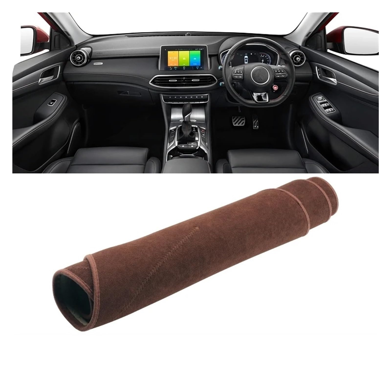 Auto Armaturenbrett Abdeckung MG HS Für EHS Für PHEV 2018 2019 2021 2022 2023 Auto-Armaturenbrettabdeckung Vermeiden Sie Lichtmatten Rutschfeste Instrumententafelteppiche Dash Mat(B Brown RHD) von ZHANFEIS