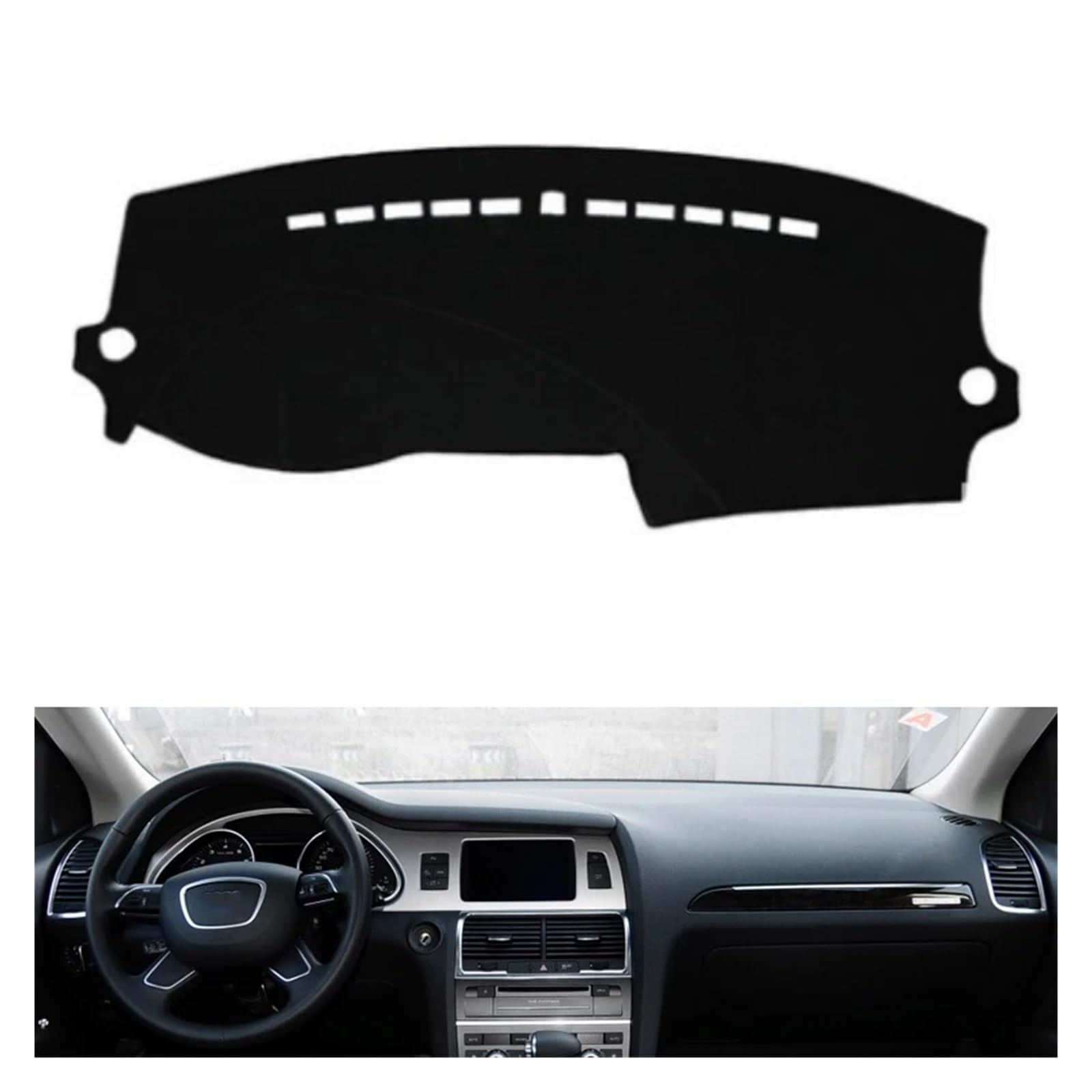 Auto Armaturenbrett Abdeckung Q7 2006 2007 2008 2009 2010 2011 2012 2013 2014 2015 Auto Dashboard Abdeckungen Matte Schatten Kissen Pad Teppiche zubehör Dash Mat(Blue Edge,Linkslenker) von ZHANFEIS