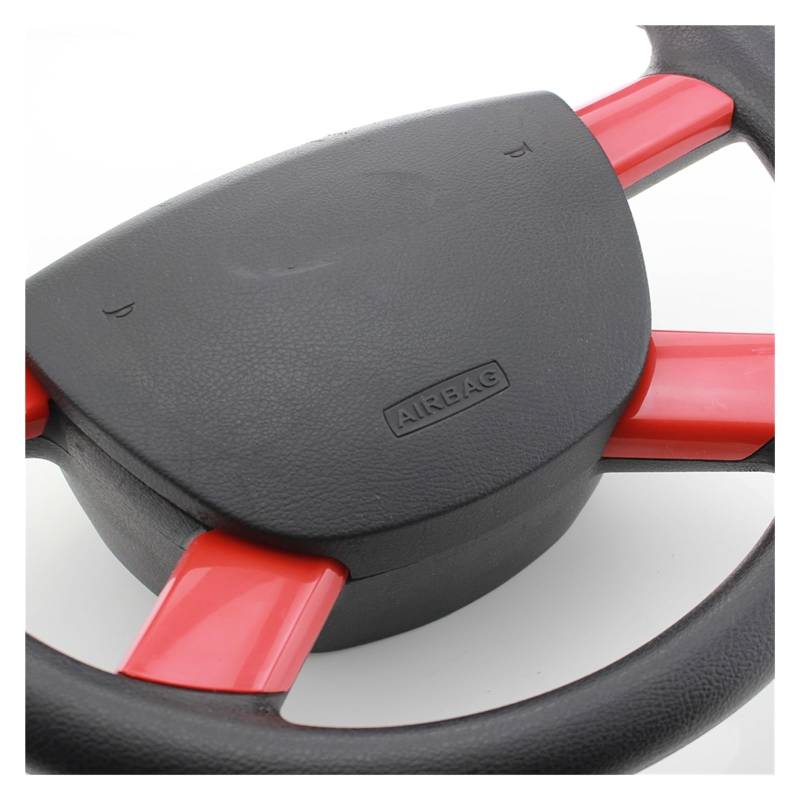 Auto Innenraum 4 Teile/Satz Für Ford Für Focus 2 MK2 2005-2011 Auto-Styling Aufkleber Zubehör Innen Auto Lenkrad Panel Abdeckung Trim Aufkleber Auto Zierleisten Innen(Red) von ZHANFEIS