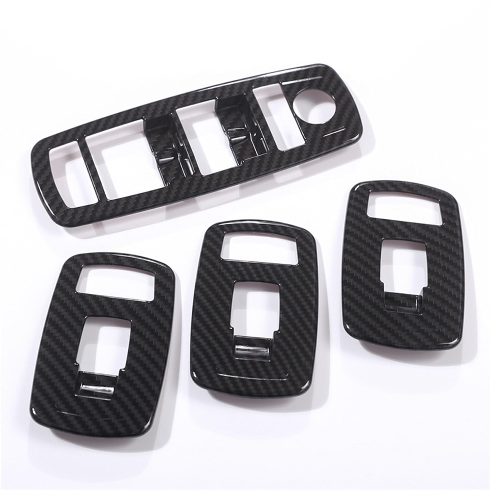 Auto Innenraum 4Pcs Für Maserati Für Levante 2016 2017 2018 2019 2020 2021 Auto Glas Lift-Taste Rahmen Fenster Schalter Panel Trim Zubehör Auto Zierleisten Innen(Carbon Fiber) von ZHANFEIS