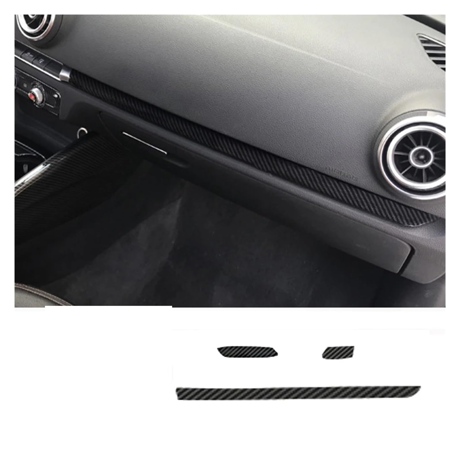 Auto Innenraum A3 8V 2014 2015 2016 2017 2018 2019 3D Auto Dashboard Trim Streifen Vinyl Film Center Konsole Schutz Auto Zubehör Auto Zierleisten Innen von ZHANFEIS