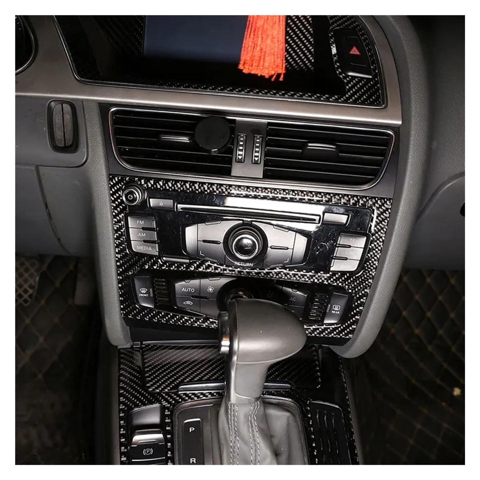 Auto Innenraum A4L A5 2013 2014 2015 2016 Zentrale Steuerung CD Panel Aufkleber Dekoration 3D Innen Zubehör Aufkleber Auto Zierleisten Innen von ZHANFEIS