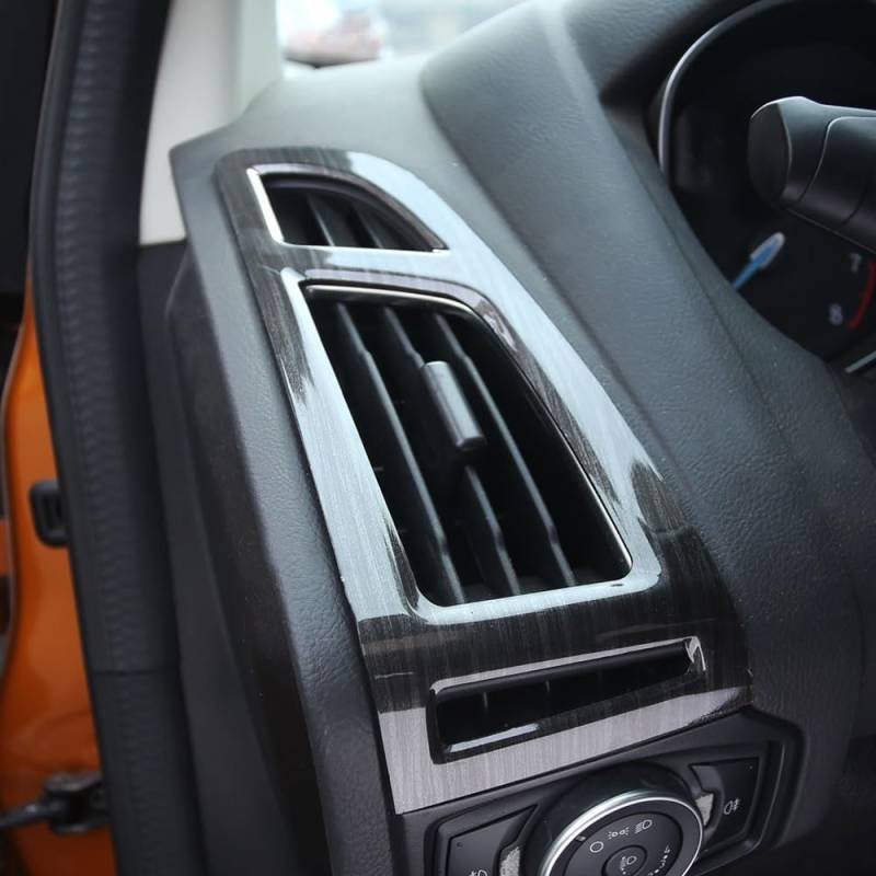 Auto Innenraum Für Ford Für Focus 3 MK3 2012 2013 2014 2015-2018 LHD Auto Innen Vorne Air Vent Schutz Trim Klimaanlage Koration Aufkleber Auto Zierleisten Innen(Wood Black) von ZHANFEIS