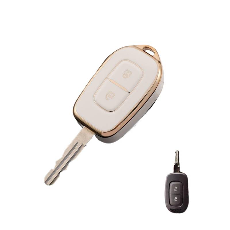 Auto Innenraum Für Kwid Für Verkehr Für Symbol Für Dacia Für Sandero Für Logan Für Duster 2016 2017 2018 2 Taste TPU Auto Remote Key Fob Abdeckung Fall Auto Zierleisten Innen(White keycase) von ZHANFEIS