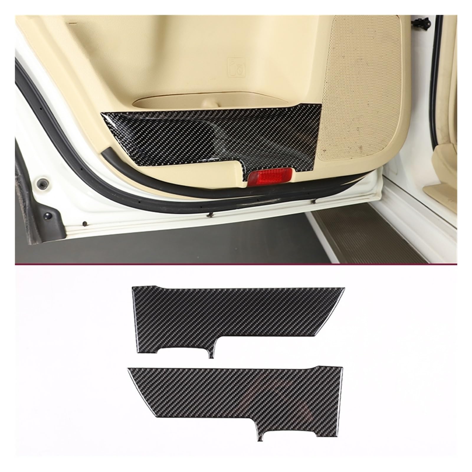 Auto Innenraum Für Toyota Für Land Für Cruiser Für Prado FJ150 150 2010-2017 Auto Tür Anti-Kick Panels Trim Aufkleber Weiche Carbon Faser Auto Zubehör Auto Zierleisten Innen(Rear Door) von ZHANFEIS