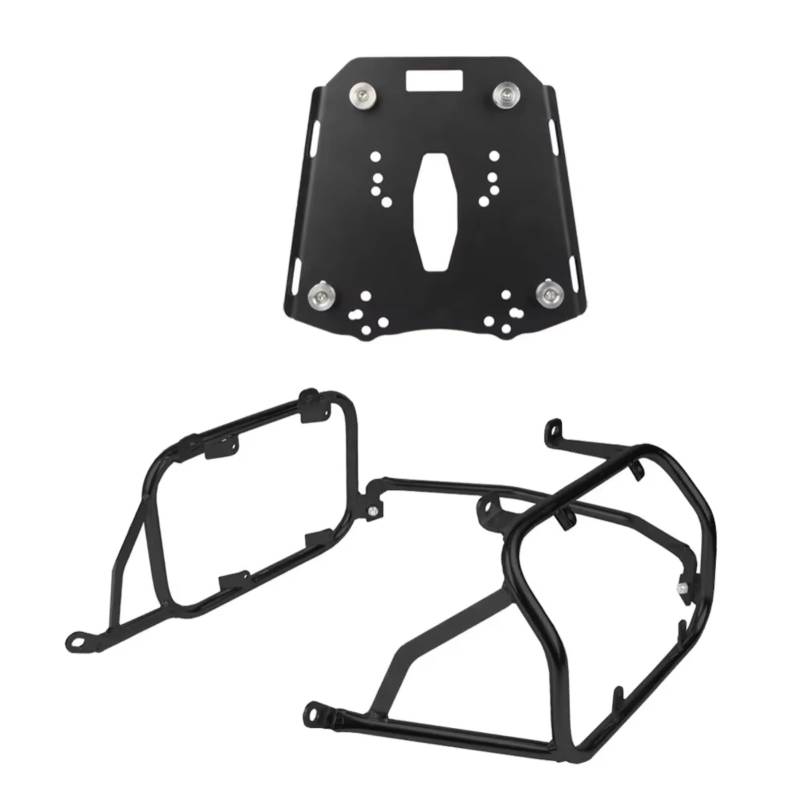 Motorrad-Gepäckträger Hinten Für CFMOTO Für MT450 450 MT 2024 2025 Gepäckträger Motorrad Topcase Edelstahlhalterung Satteltasche Gepäckboxhalter Heckgepäckträger(Black One Set) von ZHANFEIS