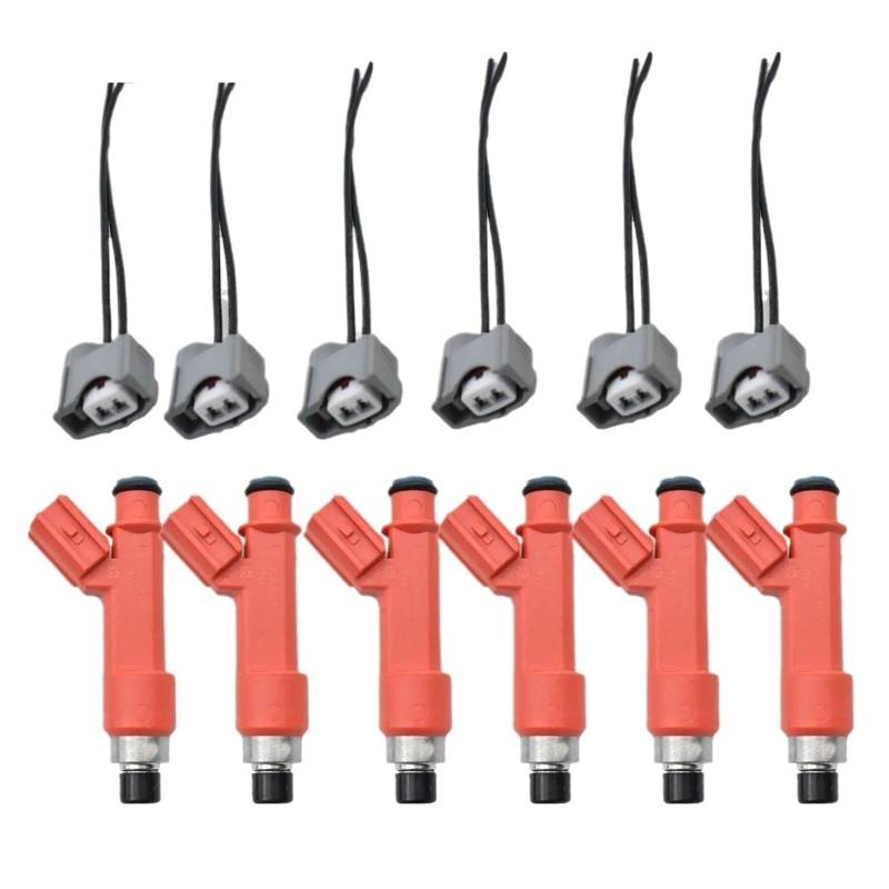 6pcs/Lot Fuel Injectors 1001-87F90 with Plugs E85 High Performance 850cc Compatible for Toyota Supra 1jzget 2JZGTE Engine Motor von ZHANGAILINGBI