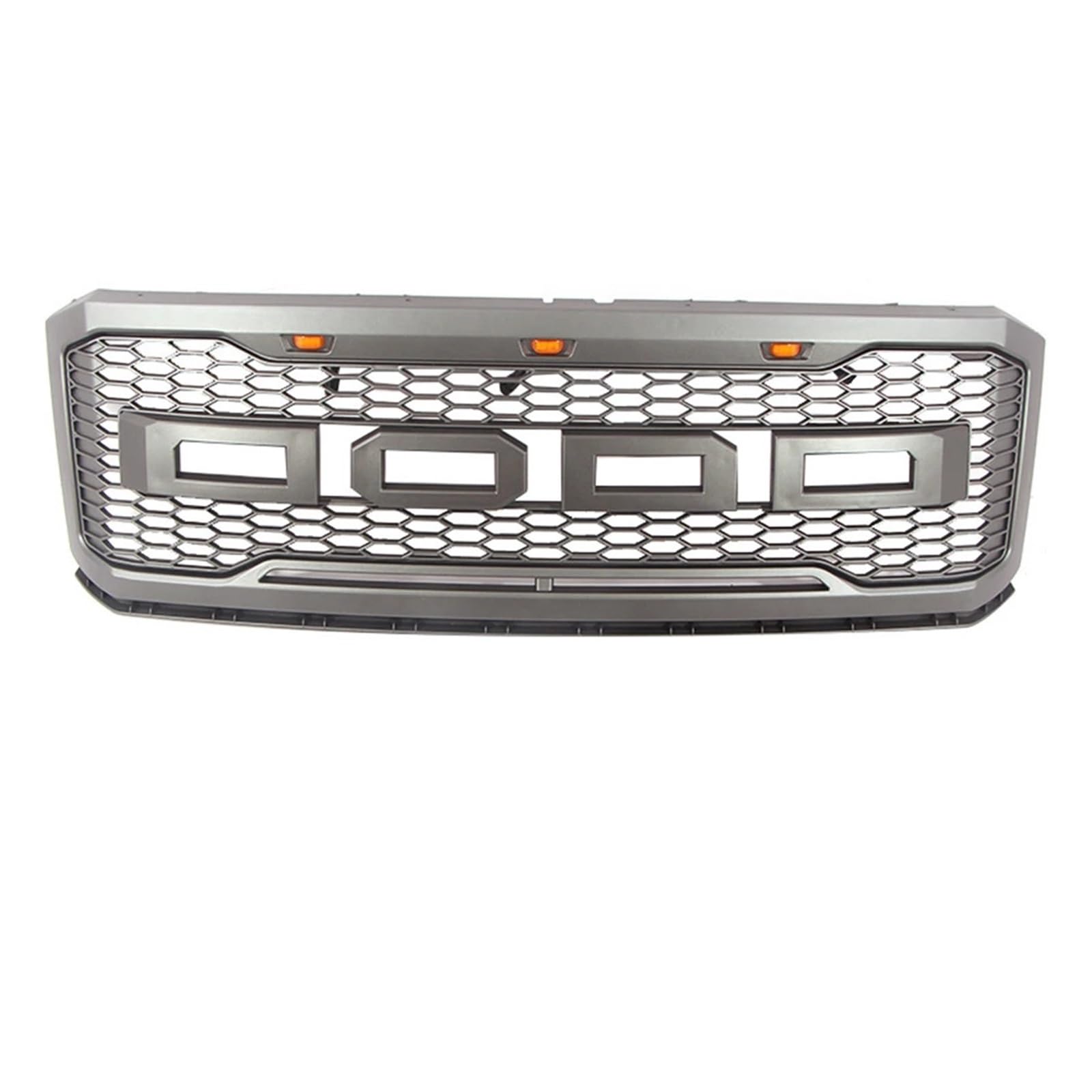 ZHANGAILINGBI ABS-Frontstoßstangengrill in Mattschwarz/Grau – kompatibel mit Ford Expedition 2007–2014 – Renngrill mit Lichtern – Auto-Außenzubehör(Gray) von ZHANGAILINGBI