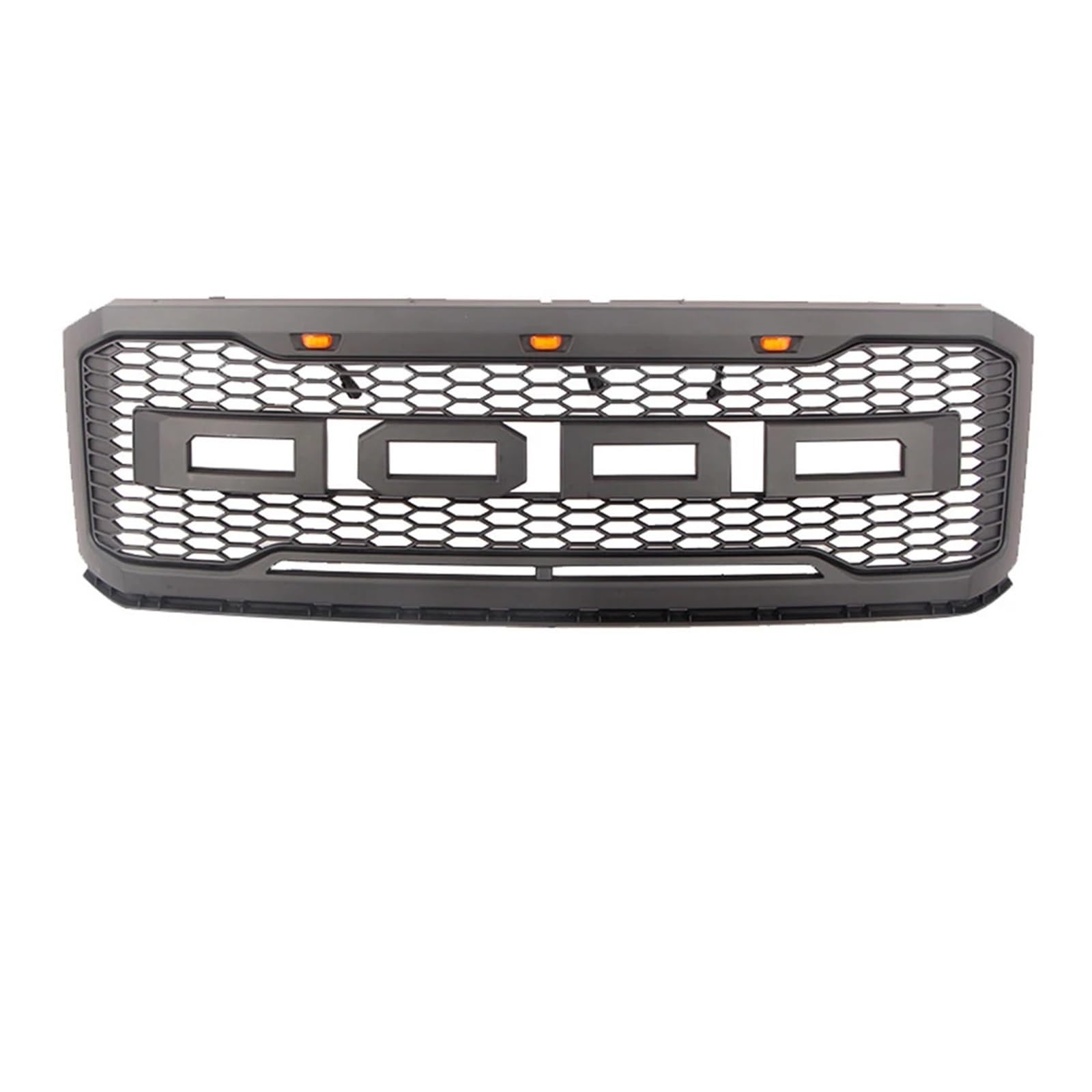 ZHANGAILINGBI ABS-Frontstoßstangengrill in Mattschwarz/Grau – kompatibel mit Ford Expedition 2007–2014 – Renngrill mit Lichtern – Auto-Außenzubehör(Matte Black) von ZHANGAILINGBI