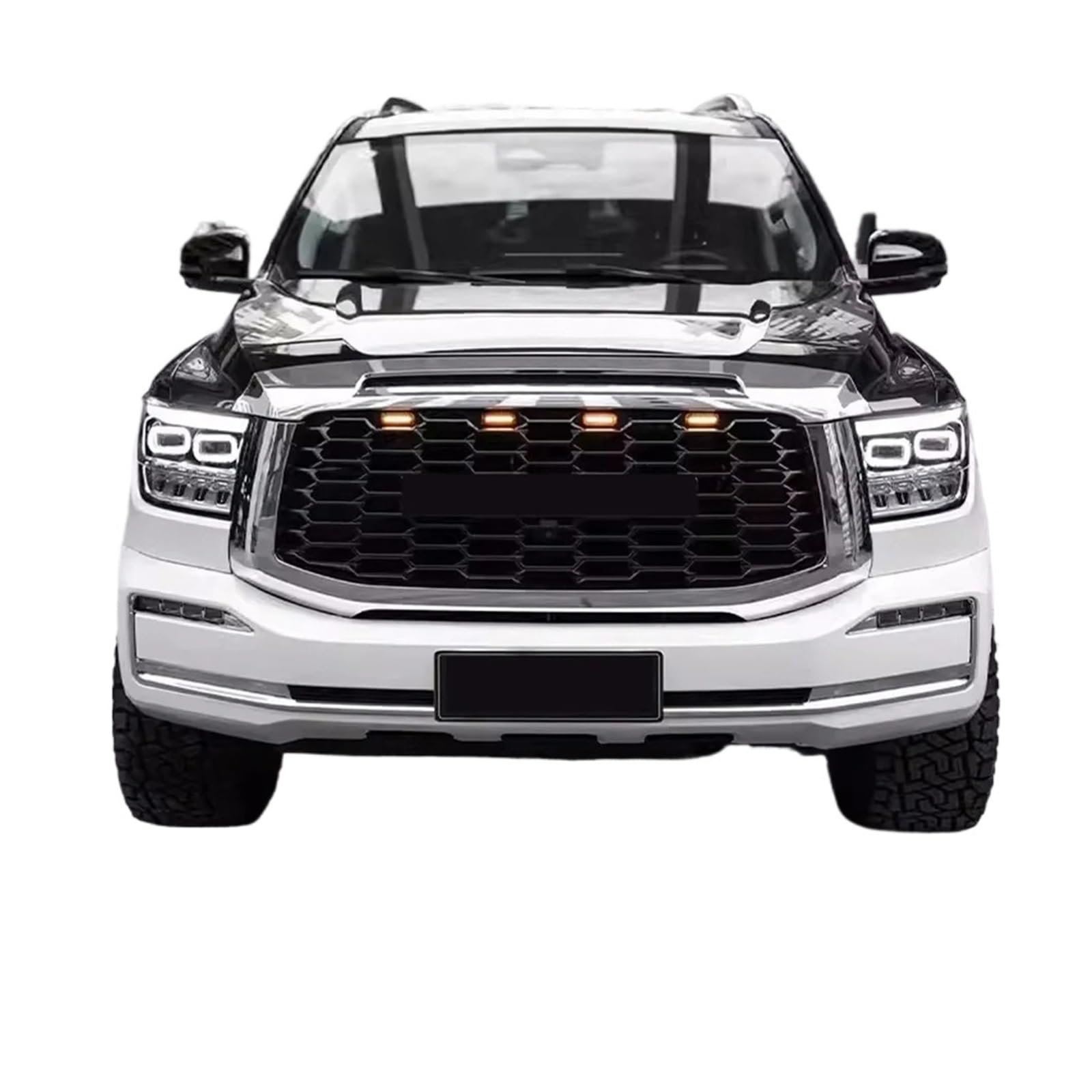 ZHANGAILINGBI ABS-Offroad-Grill – kompatibel mit Great Wall Tank 500 2019–2021 – Racing-Grill Mattschwarz mit Chromrahmen – Auto-Außenteile(Silver) von ZHANGAILINGBI