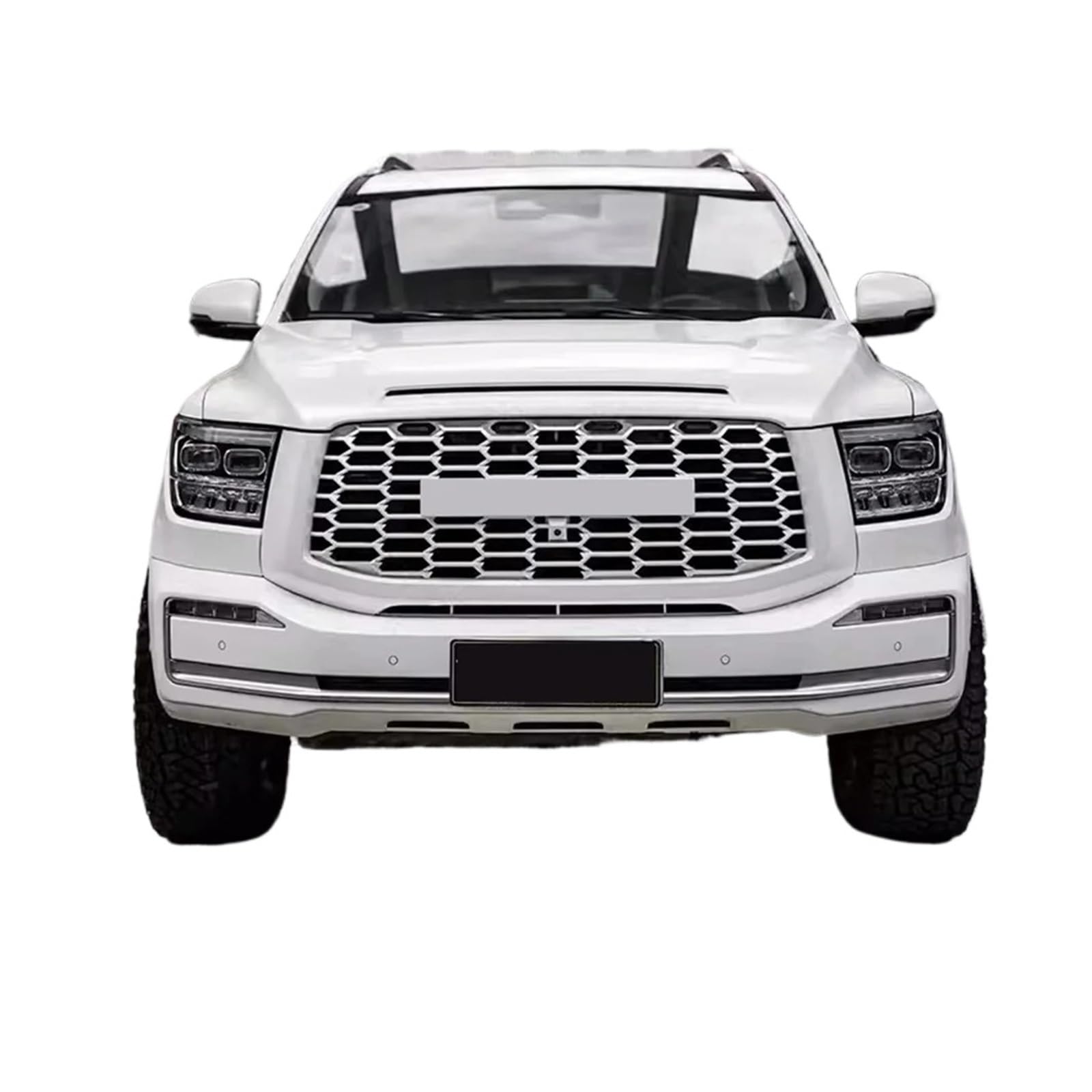 ZHANGAILINGBI ABS-Offroad-Grill – kompatibel mit Great Wall Tank 500 2019–2021 – Racing-Grill Mattschwarz mit Chromrahmen – Auto-Außenteile(White) von ZHANGAILINGBI