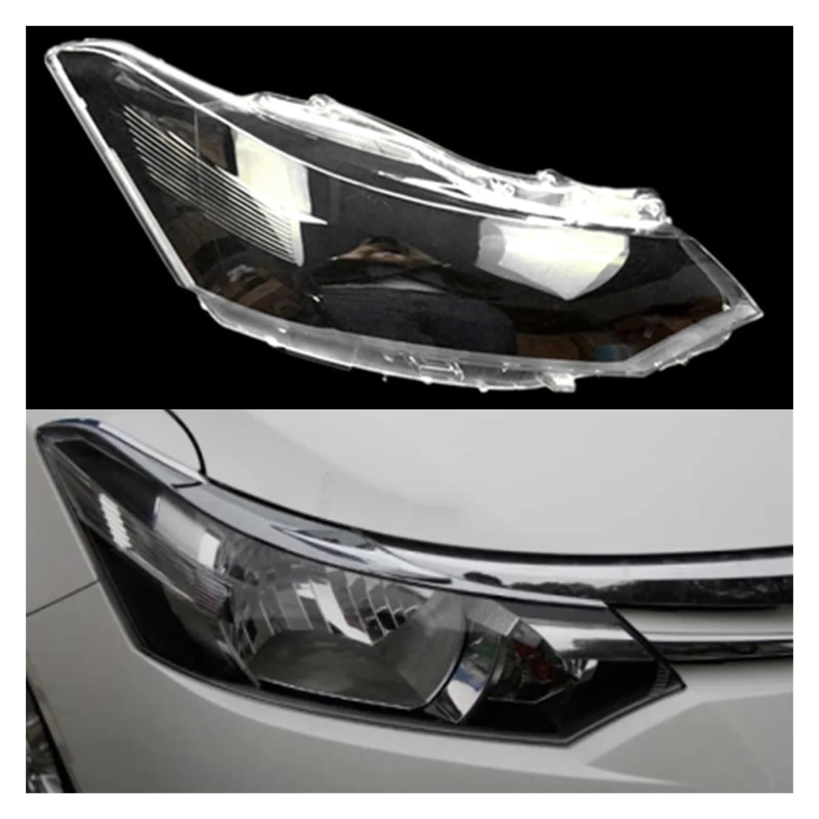 ZHANGAILINGBI Auto Ersatz Scheinwerfer Abdeckung Objektiv Glas Shell Front Scheinwerfer Transparent Lampenschirm Licht Kappen Kompatibel for Toyota Vios 2014 2015 2016(Right) von ZHANGAILINGBI