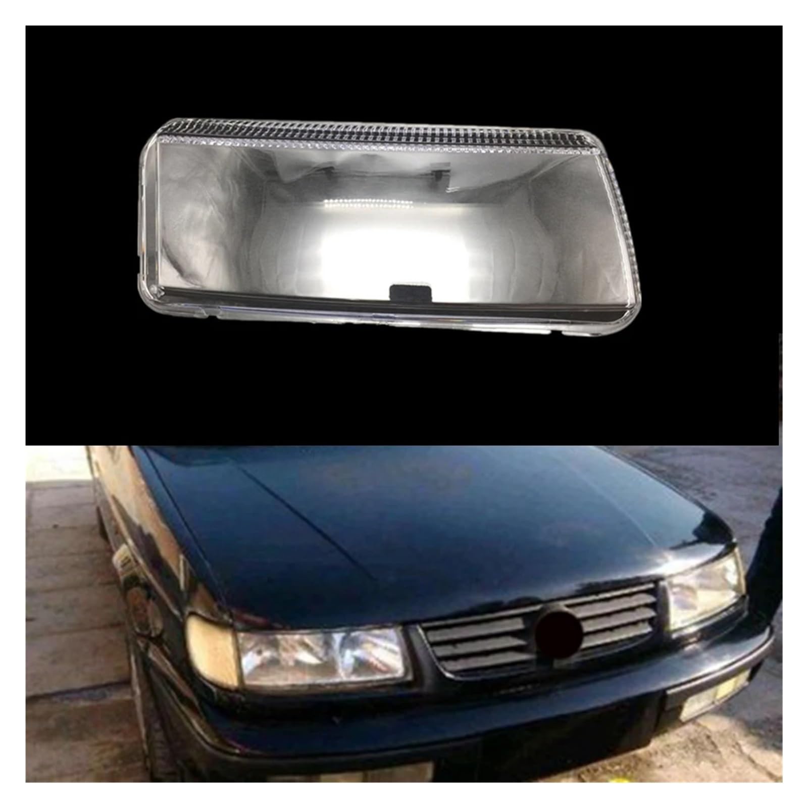 ZHANGAILINGBI Auto-Frontscheinwerfer, transparenter Lampenschirm, Scheinwerferschale, Glasabdeckung, kompatibel mit VW Jetta 1999 2000 2001 2002 2003(Right) von ZHANGAILINGBI