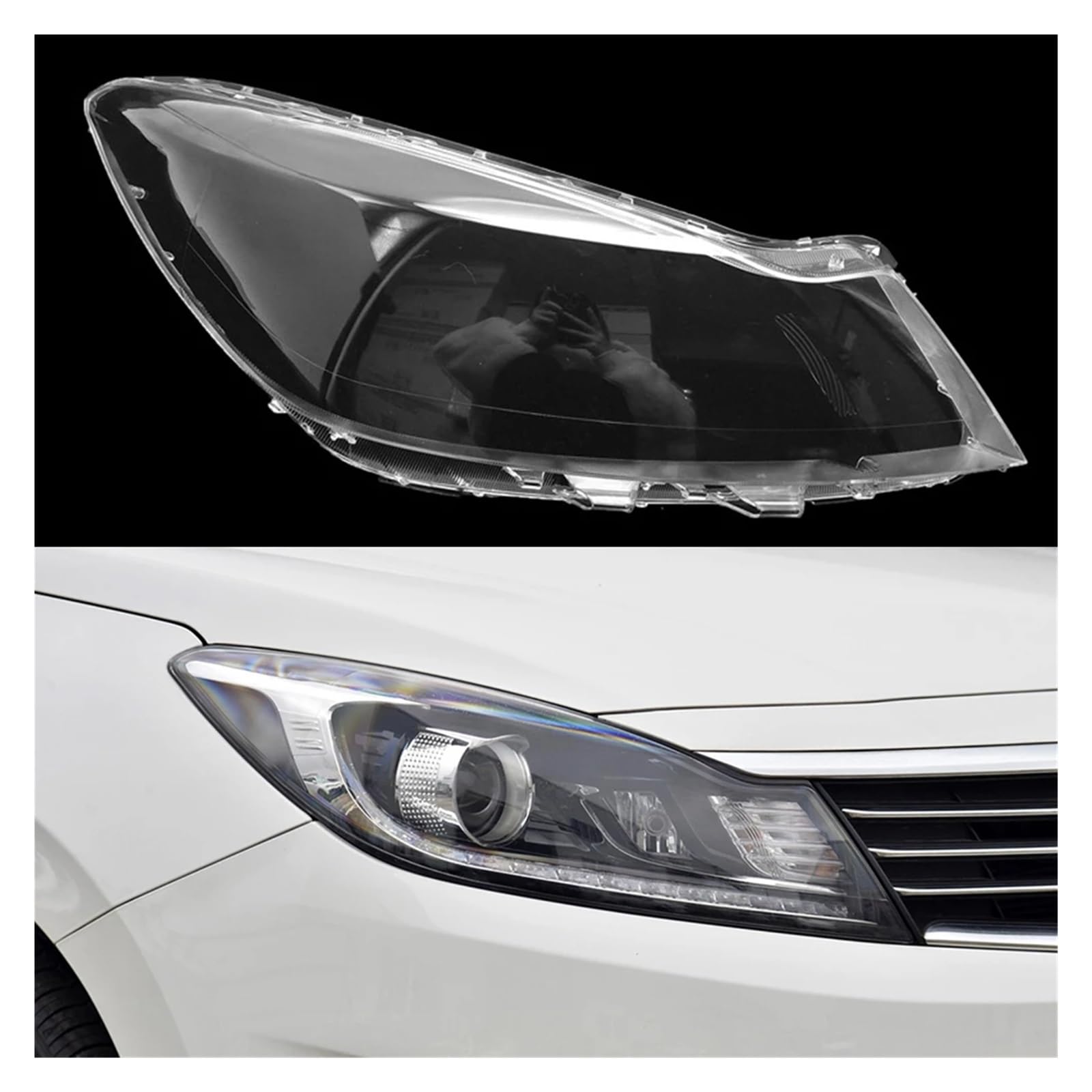 ZHANGAILINGBI Auto-Frontscheinwerfer-Abdeckung, Scheinwerfer-Lampenschirm, transparente Lampenabdeckung, Kopflampen-Lichtkappen, Glaslinsenschale, kompatibel mit Kia Forte 2018 2019(Right) von ZHANGAILINGBI