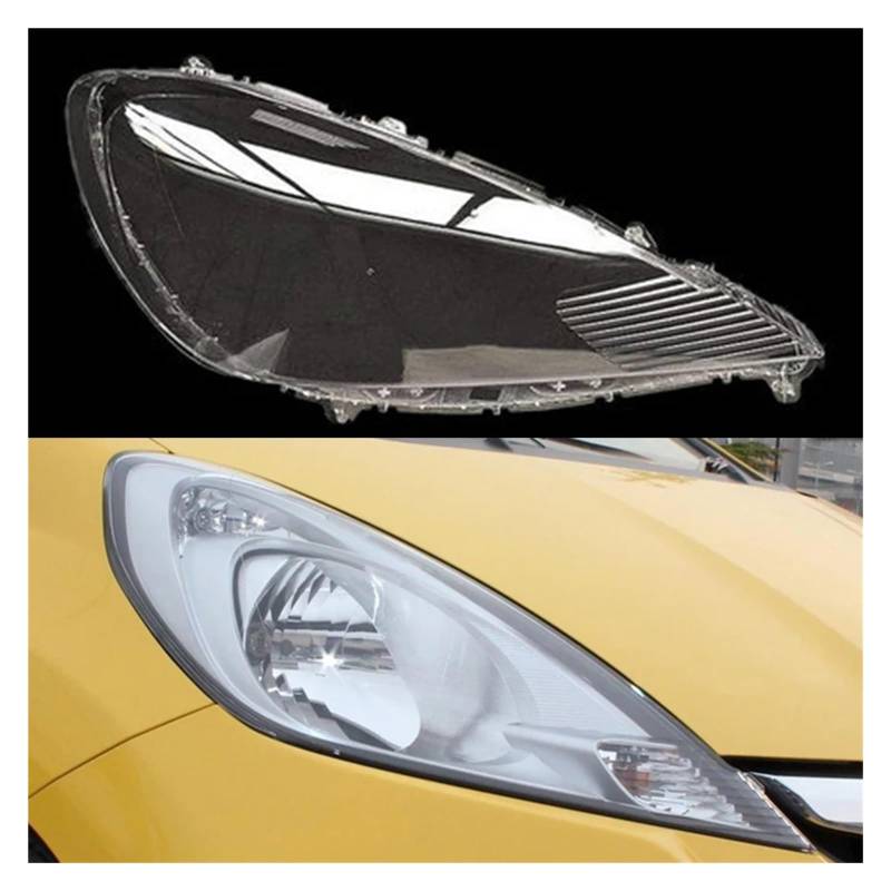 ZHANGAILINGBI Auto Frontscheinwerfer Glas Scheinwerfer Transparent Lampenschirm Lampe Shell Auto Objektiv Abdeckung Kompatibel for Honda Fit Jazz Fließheck 2011 2012 2013(Hatchback Right) von ZHANGAILINGBI