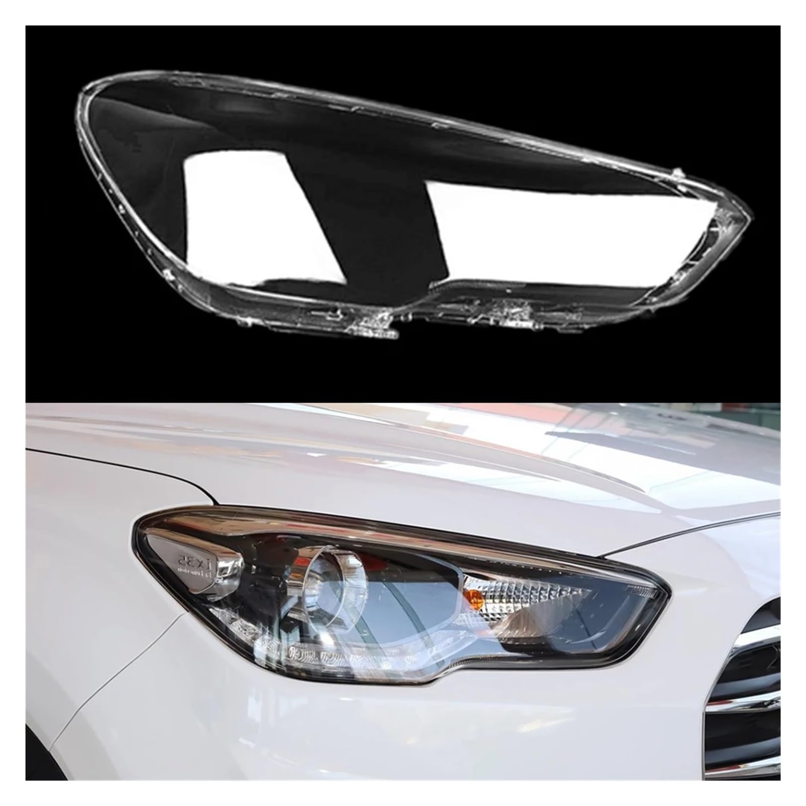 ZHANGAILINGBI Auto-Frontscheinwerferkappen, kompatibel for Hyundai IX35 2018 2019 2020, Glas-Scheinwerferabdeckung, transparenter Lampenschirm, Lampenlinse, Schale, Lichtgehäuse(Right) von ZHANGAILINGBI