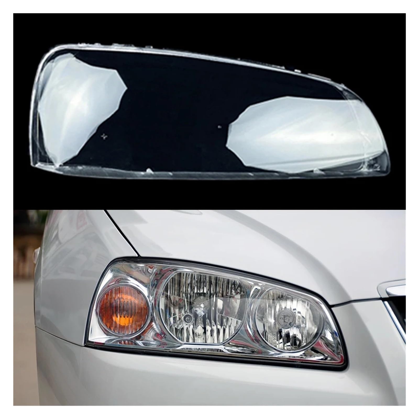 ZHANGAILINGBI Auto Lampenschirm Lampenabdeckung Transparente Maske Frontscheinwerfer Shell Lampenschirm Abdeckung Glas Kompatibel for Hyundai Elantra 2004~2010(Right) von ZHANGAILINGBI