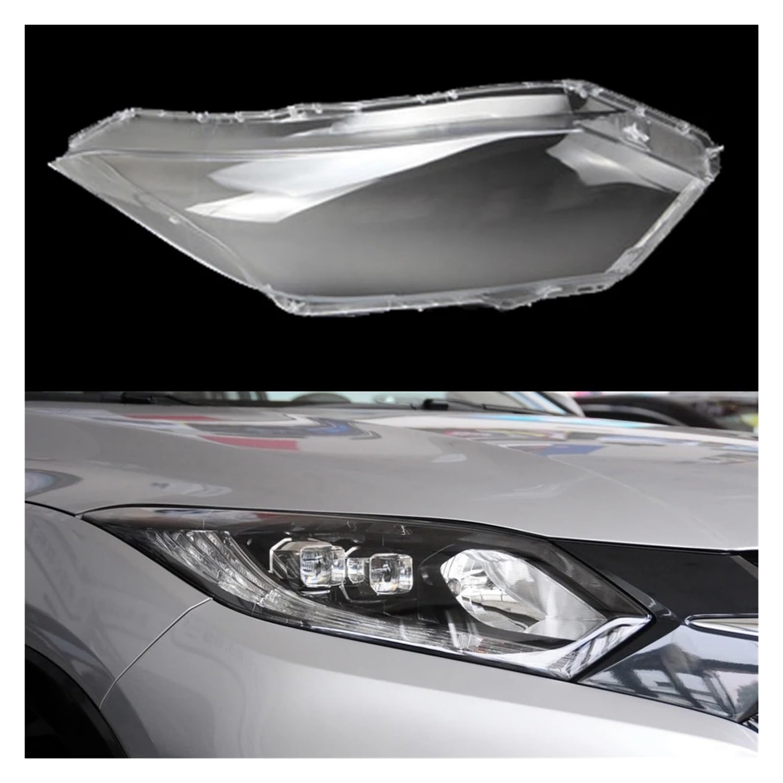 ZHANGAILINGBI Auto-Lichtkappen, kompatibel mit Honda Vezel 2015 2016 2017 2018, transparenter Lampenschirm, Lampenschirm, Frontscheinwerfer-Abdeckung, Glasschale, Linsengehäuse(High Right) von ZHANGAILINGBI