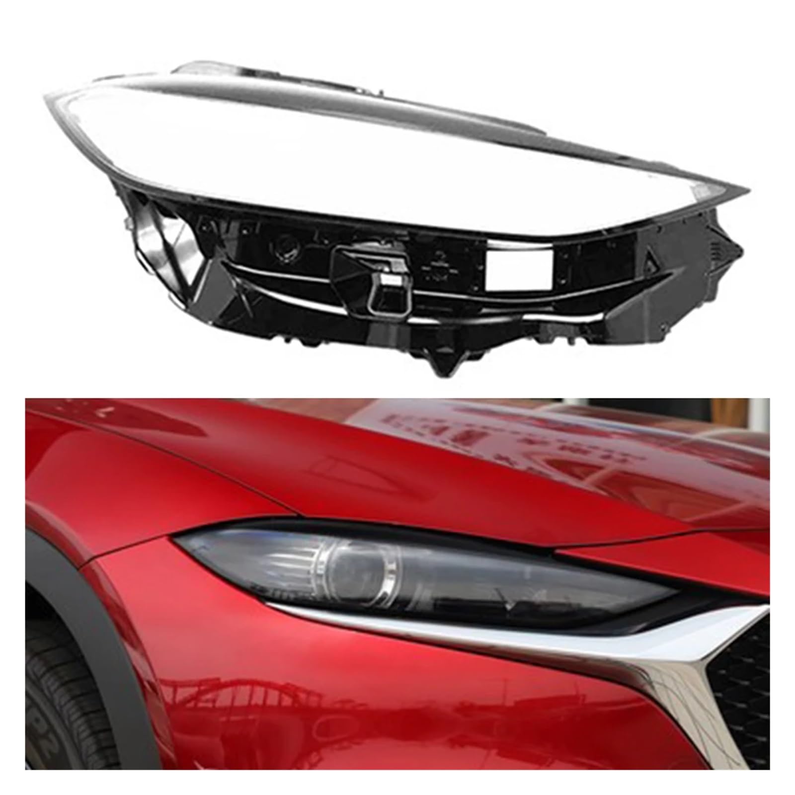 ZHANGAILINGBI Auto-Lichtkappen, kompatibel mit Mazda CX-4 2020 2021 2022, Auto-Scheinwerferabdeckung, transparentes Scheinwerfergehäuse, Glaslinse, Lampenschirm, Scheinwerferschale(Right) von ZHANGAILINGBI